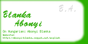 blanka abonyi business card